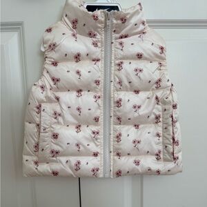 Babysprouts puffer vest mini floral in cream 6-12mo